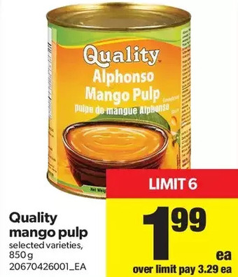 Real Canadian Superstore Quality Mango Pulp offer