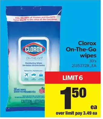 Real Canadian Superstore Clorox on-the-Go Wipes offer