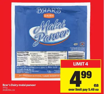 Real Canadian Superstore Brar's Dairy Malai Paneer offer
