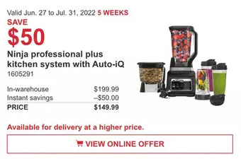 Costco Ninja professional plus kitchen system with Auto-iQ offer