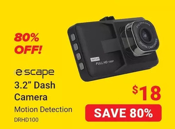 Visions Electronics Escape 3.2" Dash Camera offer