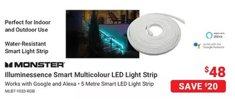 Visions Electronics Monster Illuminessence Smart Multicolour LED Light Strip offer