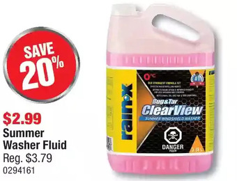 PartSource Summer Washer Fluid offer