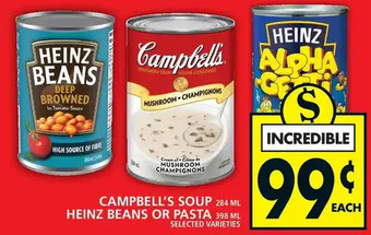 Food Basics Campbell's Soup | Heinz Beans or Pasta offer