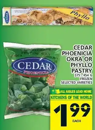 Food Basics Cedar Phoenicia Okra or Phyllo Pastry offer