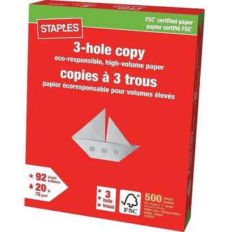 Staples Staples 3-Hole Punched Copy Paper offer