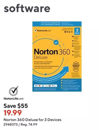 Staples Norton 360 Deluxe for 3 Devices offer