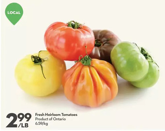 Longo's Fresh Heirloom Tomatoes offer
