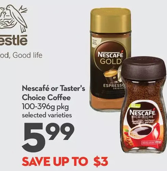 Longo's Nescafe or Taster's Choice Coffee offer