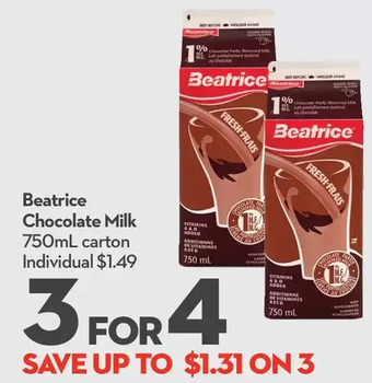Longo's Beatrice Chocolate Milk offer
