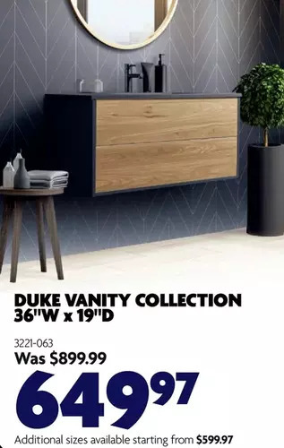 Home Hardware Duke Vanity Collection offer