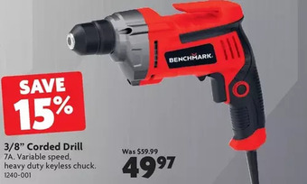 Home Hardware 3/8" Corded Drill offer