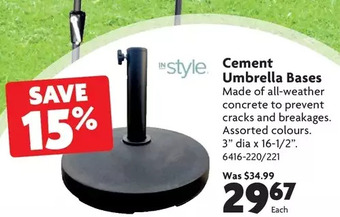 Home Hardware Cement Umbrella Bases offer