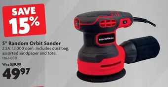 Home Hardware 5" Random Orbit Sander offer