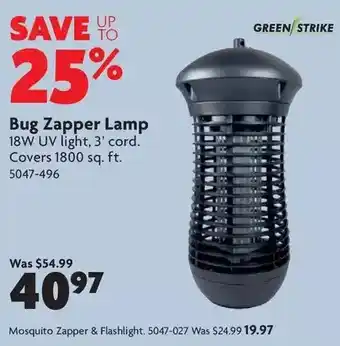 Home Hardware Green Strike Bug Zapper Lamp | Mosquito Zapper & Flashlight offer