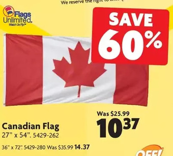 Home Hardware Canadian Flag: 27" x 54" | 36" x 72" offer