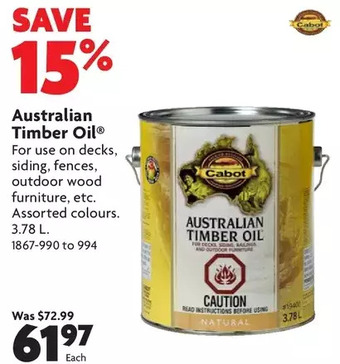 Home Hardware Australian Timber Oil offer