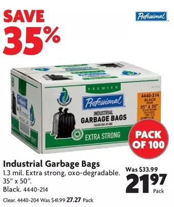 Home Hardware Industrial Garbage Bags: Black | Clear offer