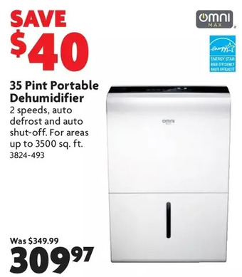 Home Hardware 35 Pint Portable Dehumidifier offer
