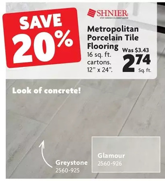 Home Hardware Metropolitan Porcelain Tile Flooring offer