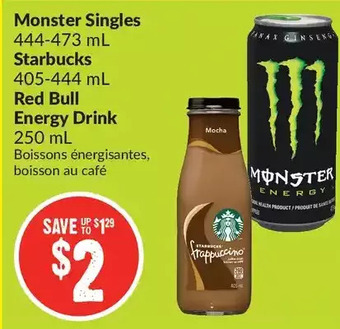 FreshCo Monster Singles | Starbucks | Red Bull Energy Drink offer