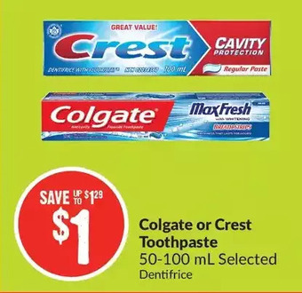 FreshCo Colgate or Crest Toothpaste offer