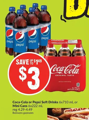 FreshCo Coca-Cola or Pepsi Soft Drinks or Mini Cans offer