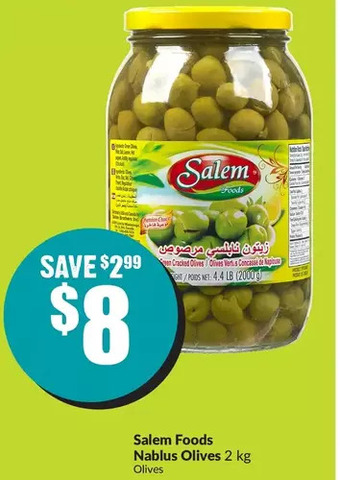 FreshCo Salem Foods Nablus Olives offer