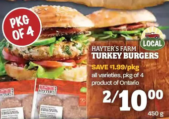 Farm Boy Hayter's Farm Turkey Burgers offer
