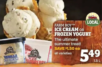 Farm Boy Farm Boy Ice Cream or Frozen Yogurt offer