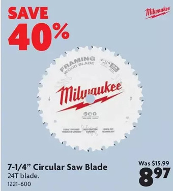Home Hardware 7-1/4" Circular Saw Blade offer