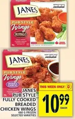 Food Basics Janes Pub Style Fully Cooked Breaded Chicken Wings 660g offer