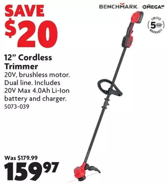 Home Hardware 12" Cordless Trimmer offer