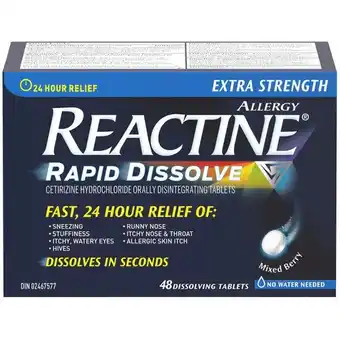 Walmart Reactine + Bonus, Liquid Gels or Rapid Dissolve offer