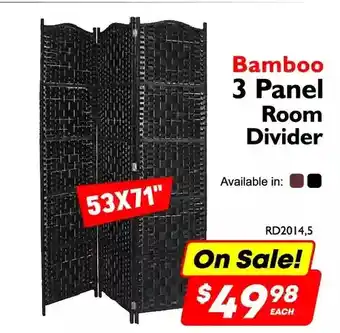 Factory Direct Bamboo 3 Panel Room Divider offer