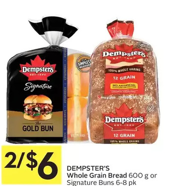 Foodland Dempster's Whole Grain Bread or Signature Buns offer