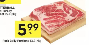 Foodland Pork Belly Portions offer