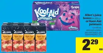 Real Canadian Superstore Allen's Juice Boxes or Kool-Aid Jammers offer