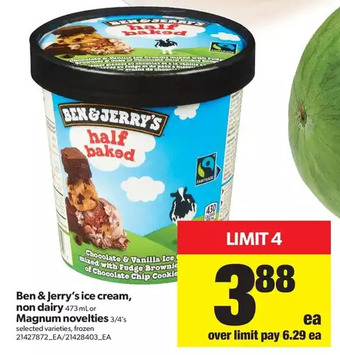 Real Canadian Superstore Ben & Jerry's Ice Cream, Non Dairy or Magnum Novelties offer