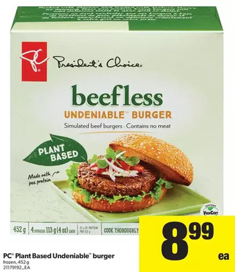 Real Canadian Superstore PC Plant Based Undeniable Burger offer