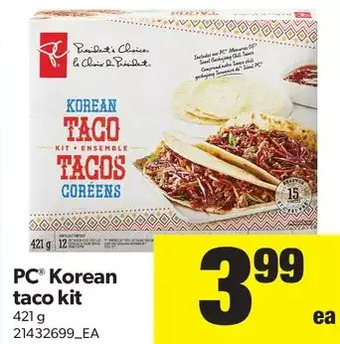 Real Canadian Superstore PC Korean Taco Kit offer