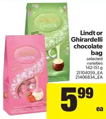 Real Canadian Superstore Lindt or Ghirardelli Chocolate Bag offer