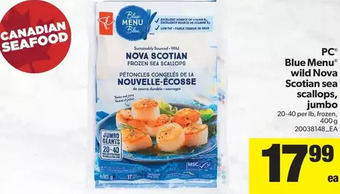Real Canadian Superstore PC Blue Menu Wild Nova Scotian Sea Scallops, Jumbo offer