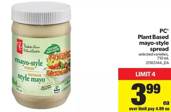 Real Canadian Superstore PC Plant Based Mayo-Style Spread offer