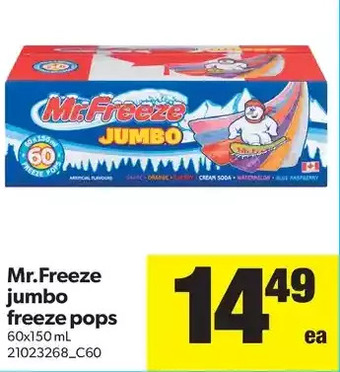 Real Canadian Superstore Mr.Freeze Jumbo Freeze Pops offer