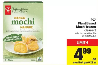 Real Canadian Superstore PC Plant Based Mochi Frozen Dessert offer
