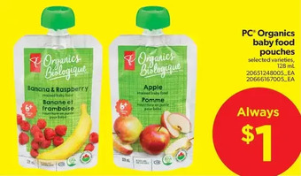 Real Canadian Superstore PC Organics Baby Food Pouches offer