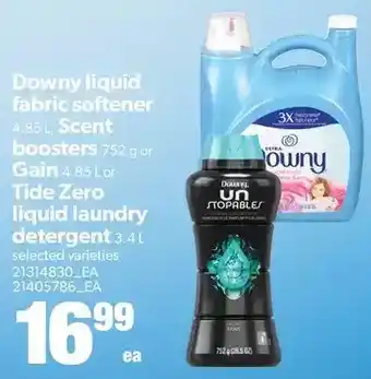 Real Canadian Superstore Downy Liquid Fabric Softener, Scent Boosters or Gain or Tide Zero Liquid Laundry Detergent offer