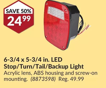 Princess Auto 6-3/4 x 5-3/4 in. LED Stop/Turn/Tail/Backup Light offer