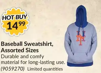 Princess Auto Baseball Sweatshirt, Assorted Sizes offer